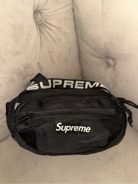 Supreme Black Logo SS18 Waist Bag with Adjustable Strap *Unisex*